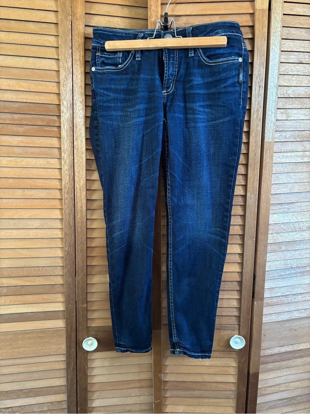 Silver Suki Ankle Skinny Jeans Deep Indigo Size 28/27